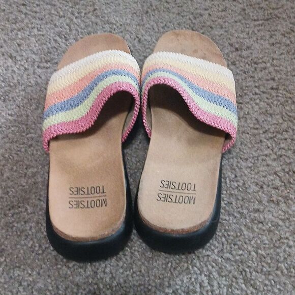 Mootsies Tootsies Emelia striped woven slides sandals Sz 8.5 EUC - Picture 4 of 7